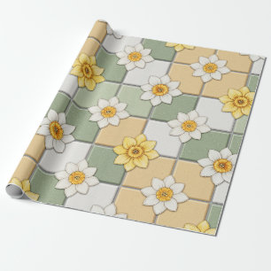 Osterglocken-Fliesenmuster Geschenkpapier