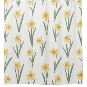 Osterglocken-Frühlingsblumen in sanftem Gelb und G Duschvorhang