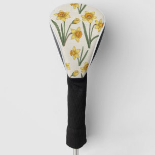 Osterglocken-Frühlingsflorales in sanftem Gelb und Golf Headcover