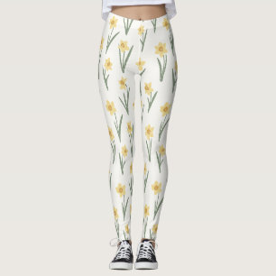 Osterglocken-Frühlingsflorales in sanftem Gelb und Leggings