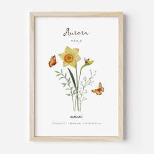 Osterglocken-Geburtsmonats-Blumenposter Poster