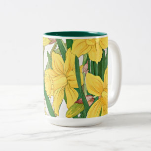 Osterglocken-Holzschnittmalerei Zweifarbige Tasse