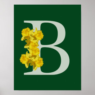 Osterglocken-Monogramm Anfangsbuchstabe B Poster