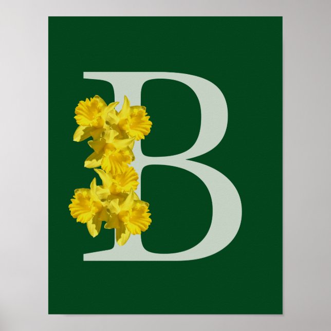 Osterglocken-Monogramm Anfangsbuchstabe B Poster (Vorne)