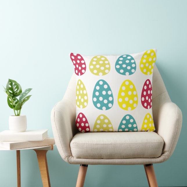 Osterglückliche Ostereier Polka Ostern Ostern Kissen (Stuhl )