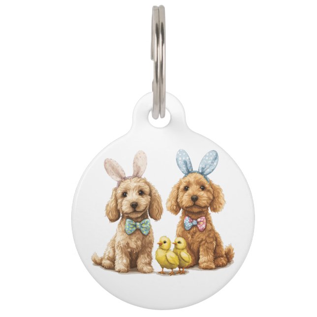 Ostergoldendoodle-Hunde Haustiermarke (Vorderseite)