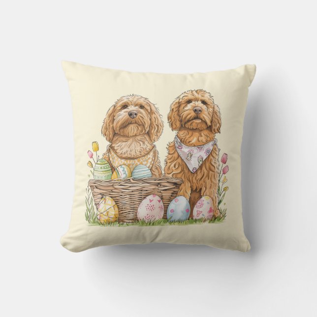 Ostergoldendoodle-Hunde Kissen (Vorderseite)