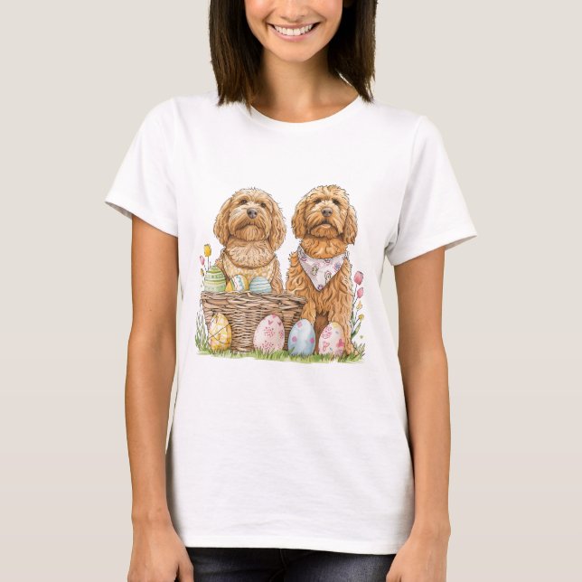 Ostergoldendoodle-Hunde T-Shirt (Vorderseite)