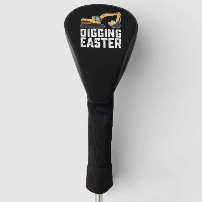 Ostergrabbagger-Eierjagd Lustig Golf Headcover (Vorderseite)