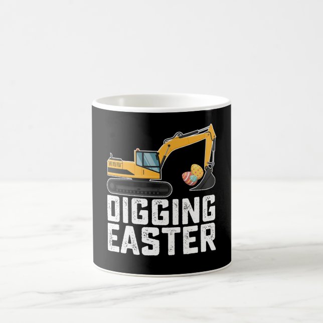 Ostergrabbagger-Eierjagd Lustig Kaffeetasse (Mittel)