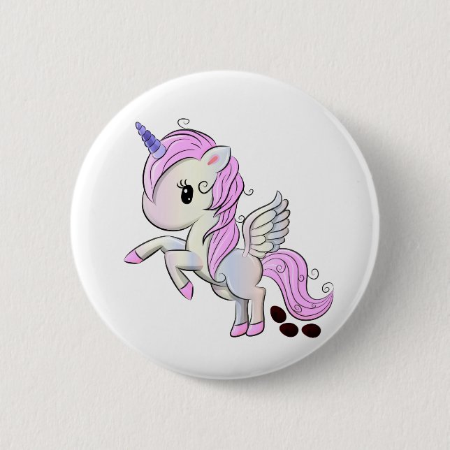 Ostergras Pegasus Schokoladeneier Gekackt Button (Vorderseite)