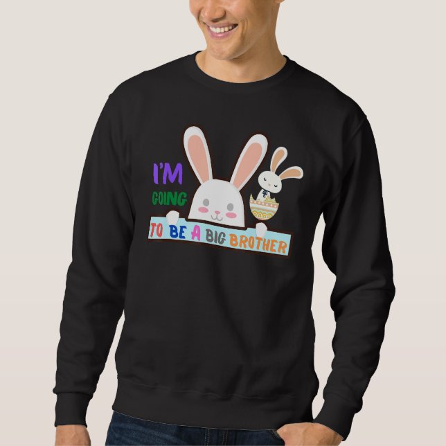 Ostergroßer Bruder, um schwanger Niedliche Sonne Sweatshirt (Vorderseite)