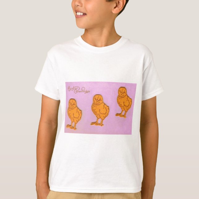 Ostergruß Chicks Lila T-Shirt (Vorderseite)