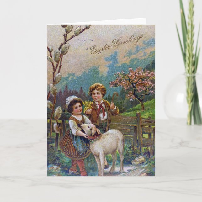 Ostergrüße 1908 feiertagskarte (Vorderseite)