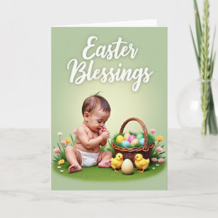 Ostergrüße Baby Frühling Karte