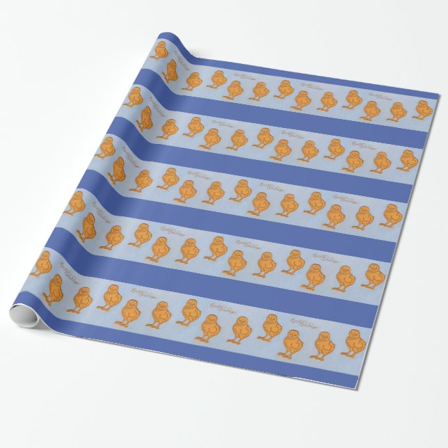 Ostergrüsse Chicks Blue Geschenkpapier (Ungerollt)