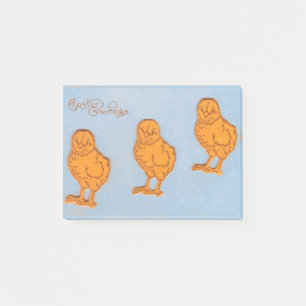 Ostergrüsse Chicks Blue Post-it Klebezettel