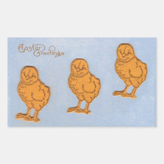 Ostergrüsse Chicks Blue Rechteckiger Aufkleber (Vorderseite)