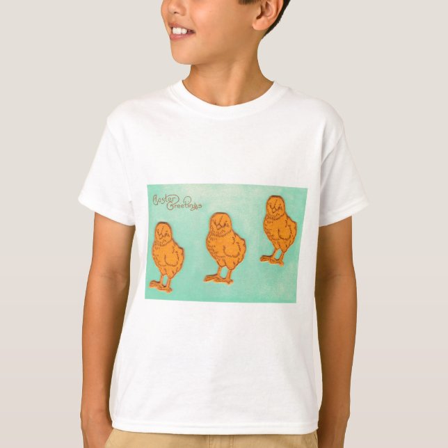 Ostergrüße Chicks Grün T-Shirt (Vorderseite)