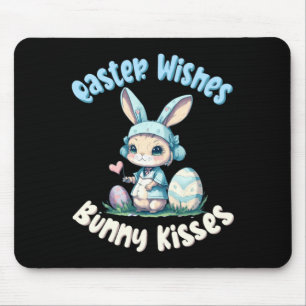Ostergrüße Häschen Küsse Ostern Illustration Mousepad