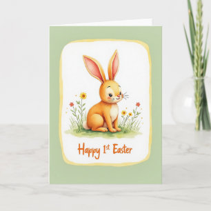 Ostergrüße Karte mit Orange Bunny