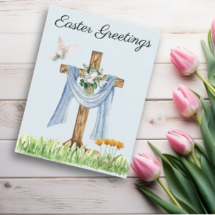 Ostergrüße  Kreuz Aquarell Postkarte