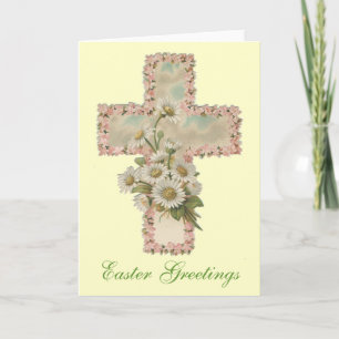 Ostergrüße mit floralem Kreuz Feiertagskarte