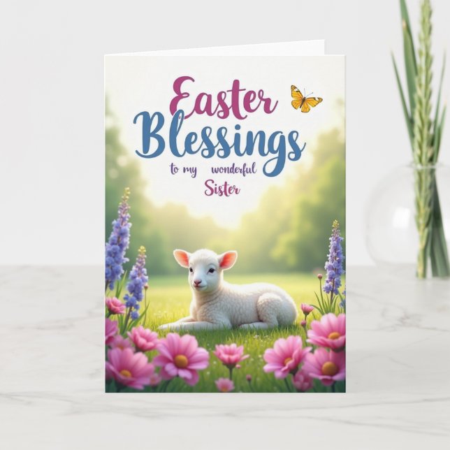 Ostergrüße Schwester Frühling Karte (Vorderseite)