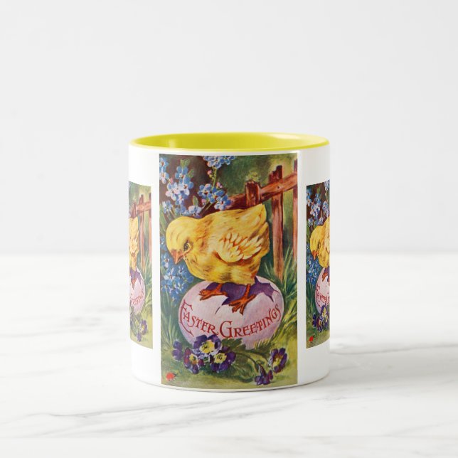 Ostergrüße Zweifarbige Tasse (Mittel)