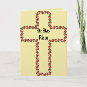 Ostergrußkarte Kreuz aus Blumen Karte