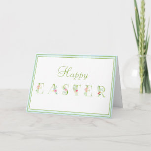 Ostergrußkarte mit pastellfarbenem Blumendesign Karte