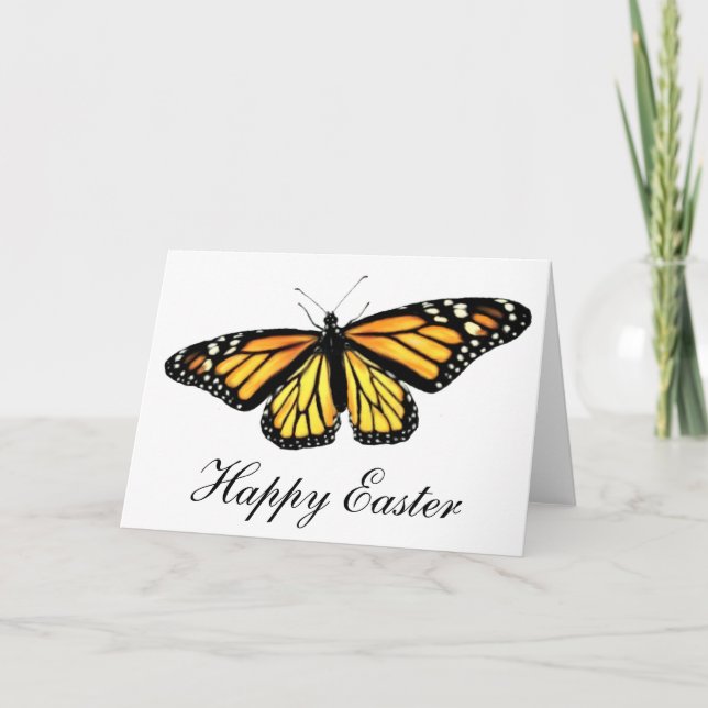 Ostergrußkarte - Monarchschmetterling Feiertagskarte (Vorderseite)