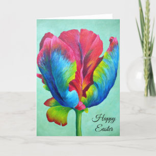 Ostergrußkarte - Rainbow Tulip Feiertagskarte