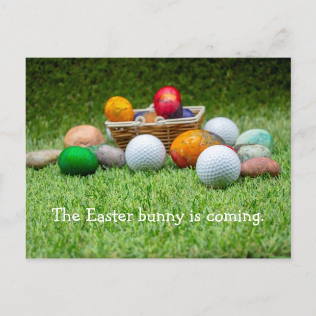 Ostergrußkarte zum Golfen zu Ostern Postkarte (Vorderseite)