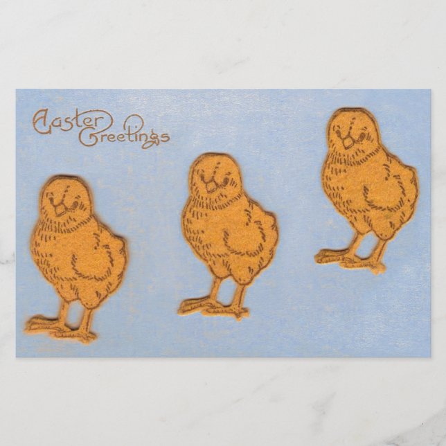 Ostergrußstämme in Blau Briefpapier (Vorderseite)