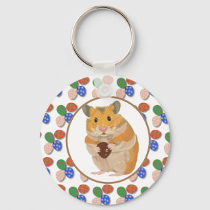 Osterhamster mit Schokoladeneiern Schlüsselanhänger