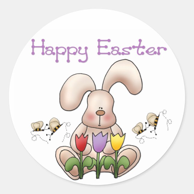 Osterhase 2 - Frohe Osterkleber Runder Aufkleber (Vorderseite)