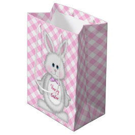 Osterhase auf Ginhgam Mittlere Geschenktüte