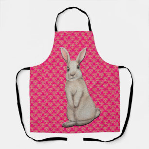 Osterhase auf Gold Damast & Rosa Backschürze Schürze