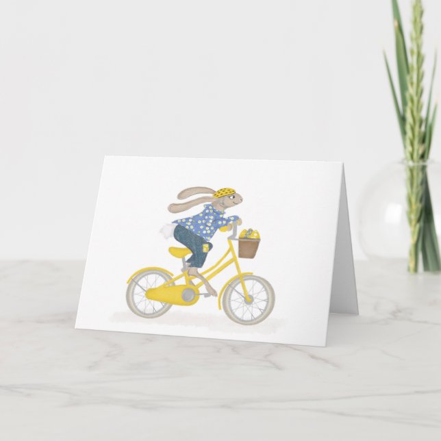 Osterhase auf ihrer Fahrradkarte Karte (Vorderseite)