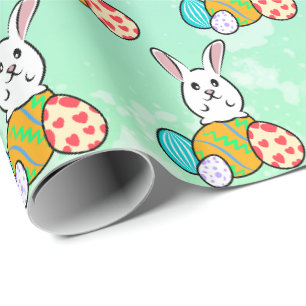 Osterhase auf Ostereiern Geschenkpapier