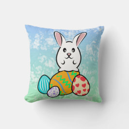 Osterhase auf Ostereiern Kissen