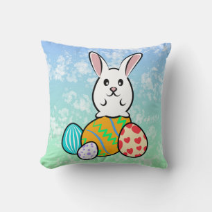 Osterhase auf Ostereiern Kissen