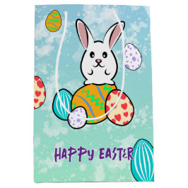 Osterhase auf Ostereiern Mittlere Geschenktüte