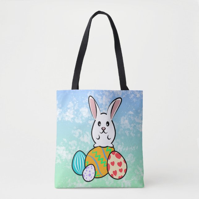 Osterhase auf Ostereiern Tasche (Vorderseite)