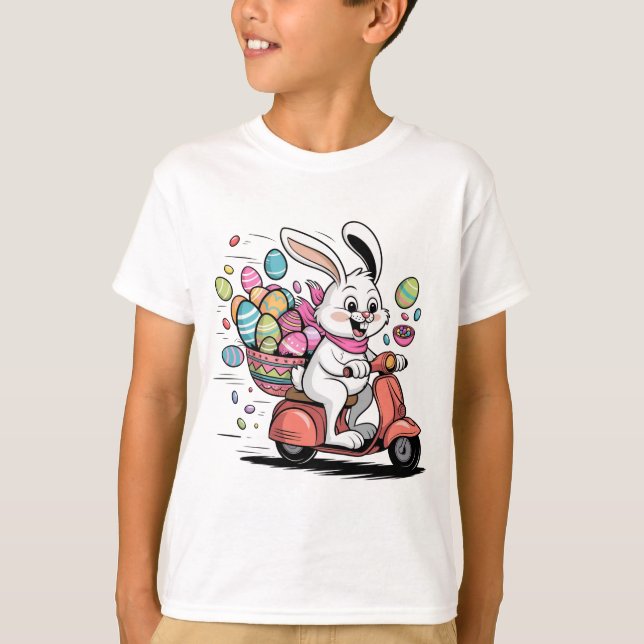 Osterhase auf Scooter-Tshirt T-Shirt (Vorderseite)