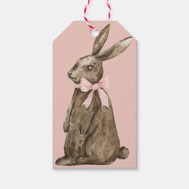 Osterhase aus Schokolade Geschenkanhänger (Vorderseite)