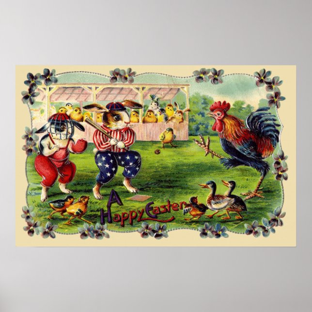 Osterhase Baseball Poster (Vorne)