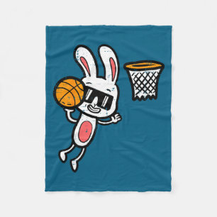 Osterhase Basketball Dunk Sport Jungen Kinder Klei Fleecedecke
