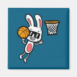 Osterhase Basketball Dunk Sport Jungen Kinder Klei Magnet